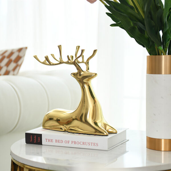 Brass couple deer ornament (type-2) - Image 3