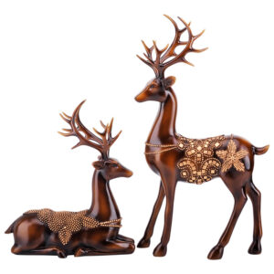 Lovers deer resin craftwork (chocolate)
