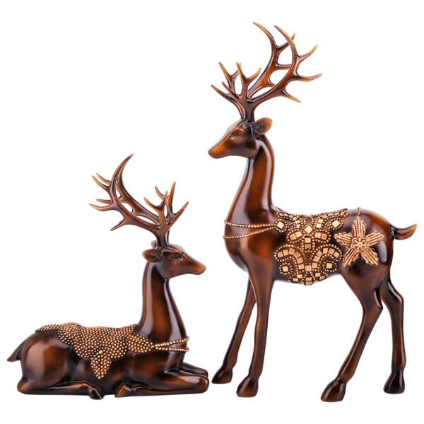 Lovers deer resin craftwork (chocolate)
