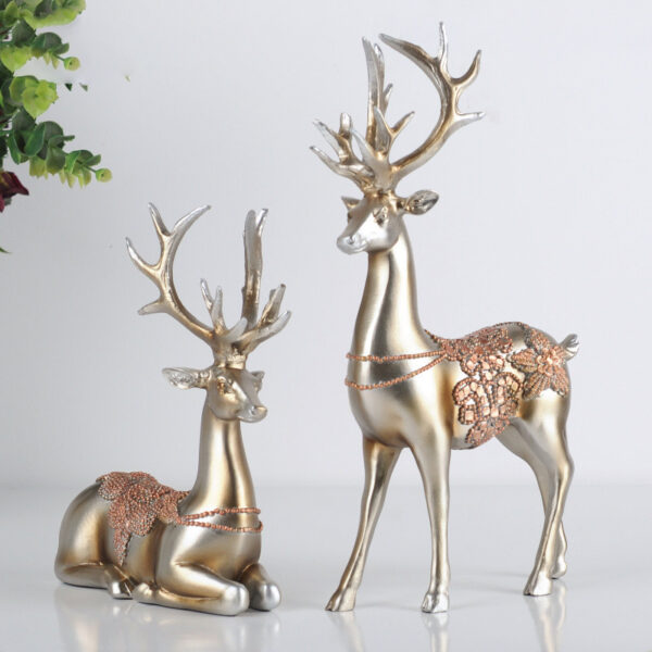 Lovers deer resin craftwork (Silver) - Image 2