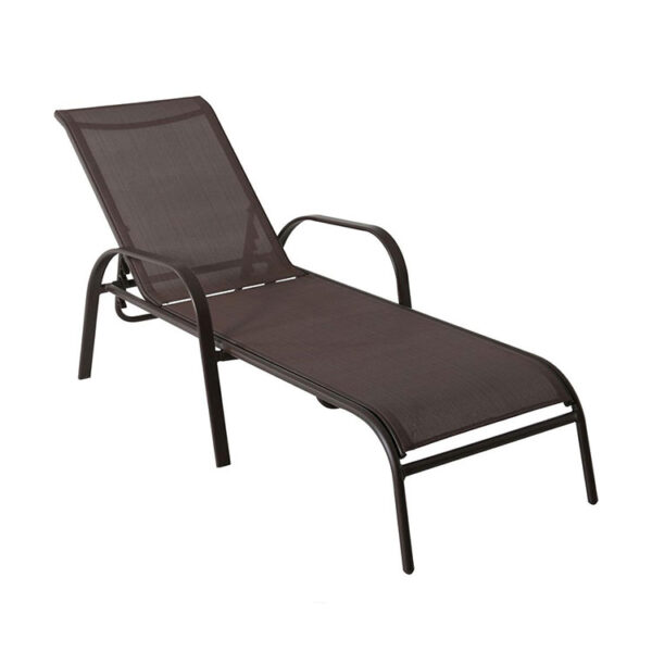 Portable chaise lounge beach  / outdoor sun lounger (Brown)
