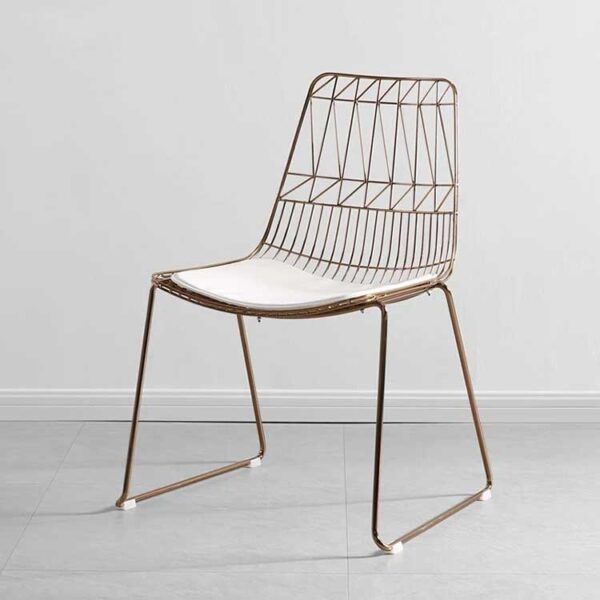 Iron modern metal stacking wire chair (Black) - Image 4