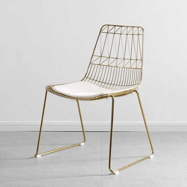 Iron modern metal stacking wire chair (Black) - Image 6