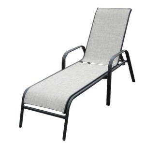 Portable chaise lounge beach  / outdoor sun lounger (White)