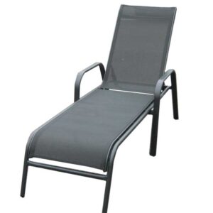 Portable chaise lounge beach  / outdoor sun lounger (Black)
