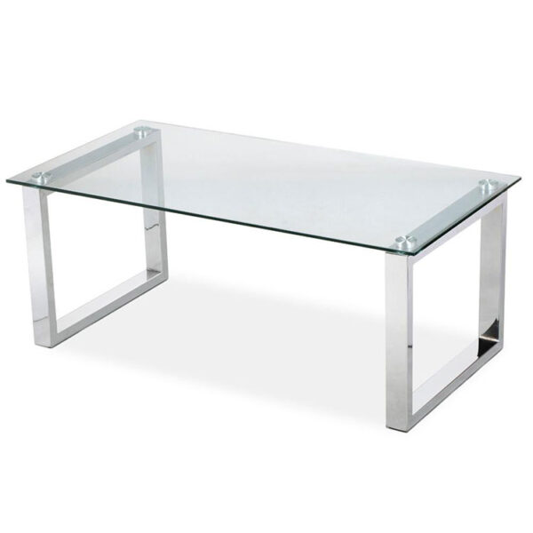 Glass Top Coffee Tables with Stainless Steels Legs