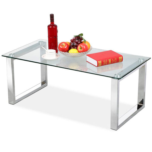 Glass Top Coffee Tables with Stainless Steels Legs - Image 2