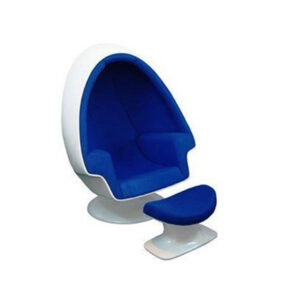 Stereo alpha pod speaker alpha shell chair and ottoman (Blue)