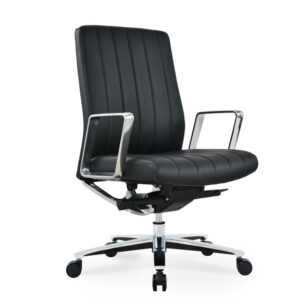 Low Back Stripe Leather Office Staff Chair