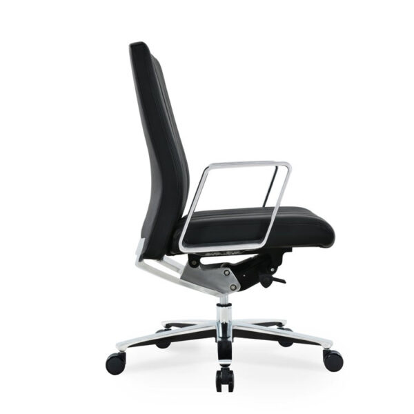 Low Back Stripe Leather Office Staff Chair - Image 3