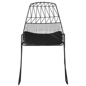 Iron modern metal stacking wire chair (Black)