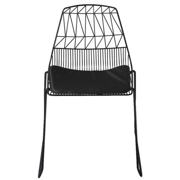 Iron modern metal stacking wire chair (Black)