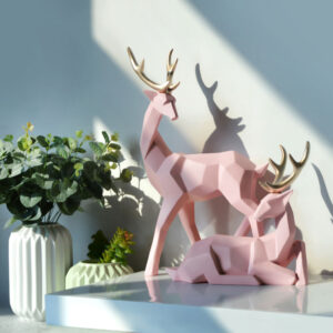 Standing Deer Statue sculpture (pinkish)