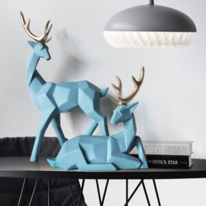 Standing Deer Statue sculpture (blue)