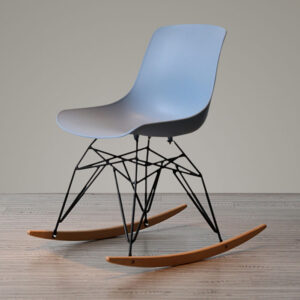 Rocking Chair – Wooden Base – PVC Seat (Blue)