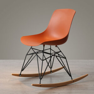 Rocking Chair – Wooden Base – PVC Seat (Red)