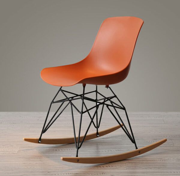 Rocking Chair – Wooden Base – PVC Seat (White) - Image 3