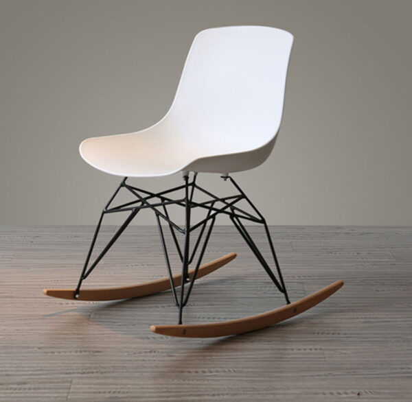 Rocking Chair – Wooden Base – PVC Seat (Green) - Image 2