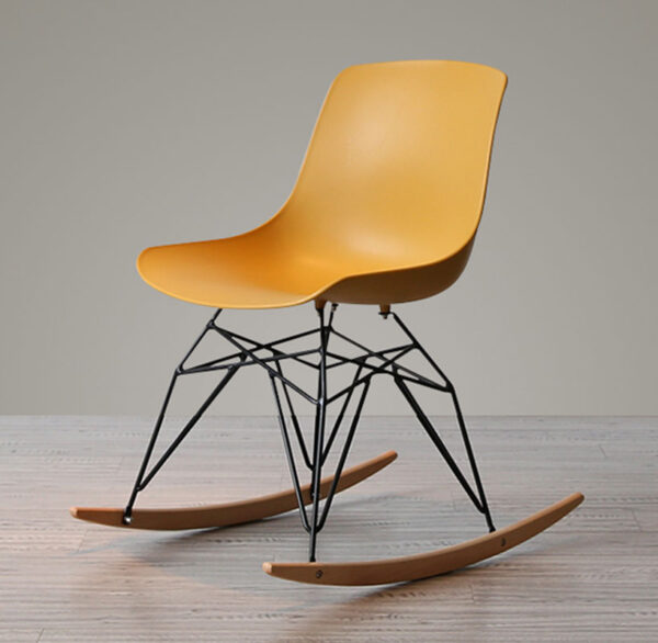 Rocking Chair – Wooden Base – PVC Seat (White) - Image 4