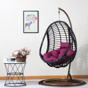 Garden Hanging Chair Rattan (black)