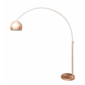 Adjustable big arc fish floor standing lamp with fabric and marble base (Golden)