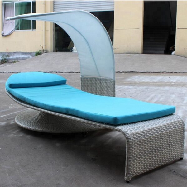 Modern Rattan Outdoor Sun Lounge - Image 6