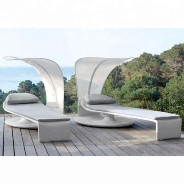 Modern Rattan Outdoor Sun Lounge - Image 4