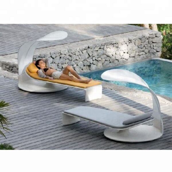 Modern Rattan Outdoor Sun Lounge - Image 5