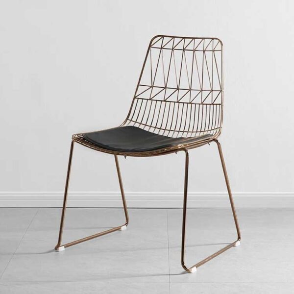 Iron modern metal stacking wire chair (Black) - Image 5