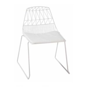 Iron modern metal stacking wire chair (White)
