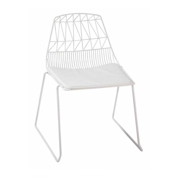 Iron modern metal stacking wire chair (Black) - Image 3