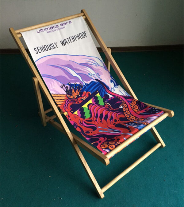 Folding comfortable wooden beach deck chair (type-4)
