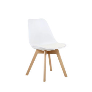 Modern dining chair with wooden legs
